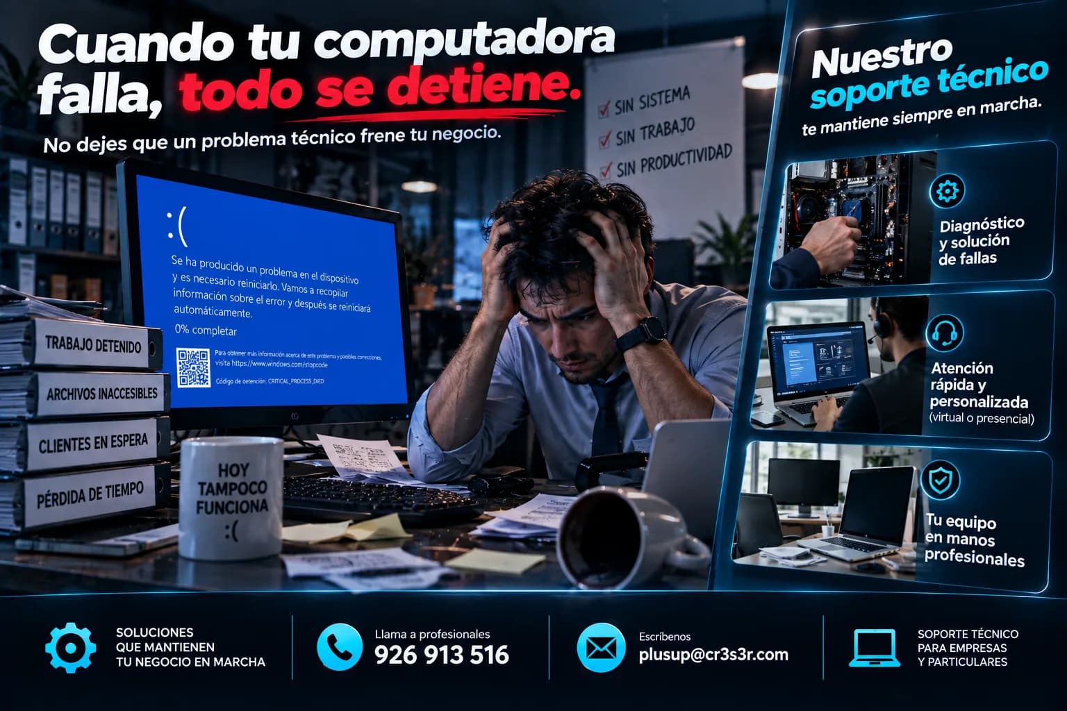 ¿TU EQUIPO FALLA JUSTO CUANDO MÁS LO NECESITAS?